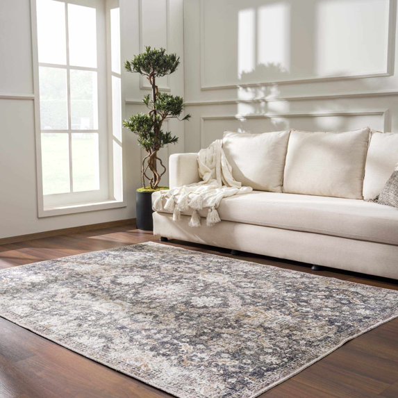 Hauteloom Mohan Hallway, Kitchen Machine Washable Runner Rug - Farmhouse - Smoke - 2'7" x 7'10"