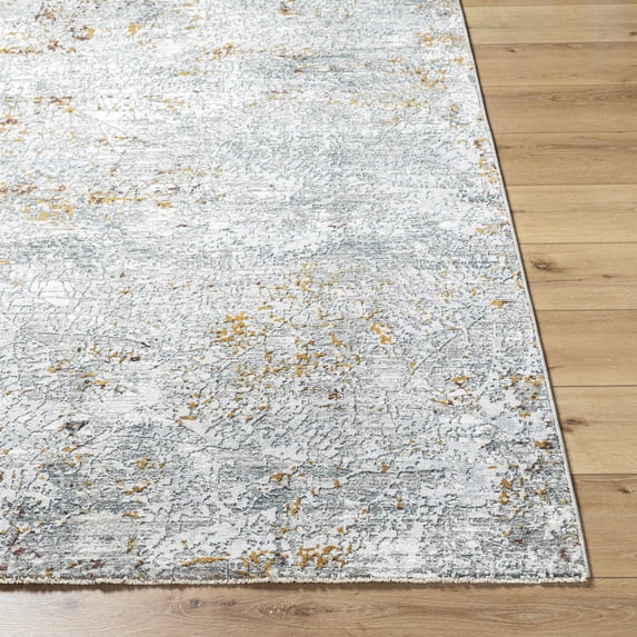 Hauteloom Moke Hallway, Kitchen Runner Rug - Gray, Orange - 2'7" x 7'3"