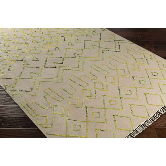 Hauteloom Monitor Wool Living Room, Bedroom Area Rug - Bohemian/Global - Peach, Green, Teal - 2' x 3'