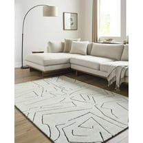 Hauteloom Mony Wool Living Room, Bedroom Area Rug - Contemporary - Rose Cream - 9' x 12'