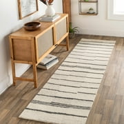 Hauteloom Moorebank Wool Living Room, Bedroom Area Rug - Modern - Beige, Gray, Black - 6' x 9'
