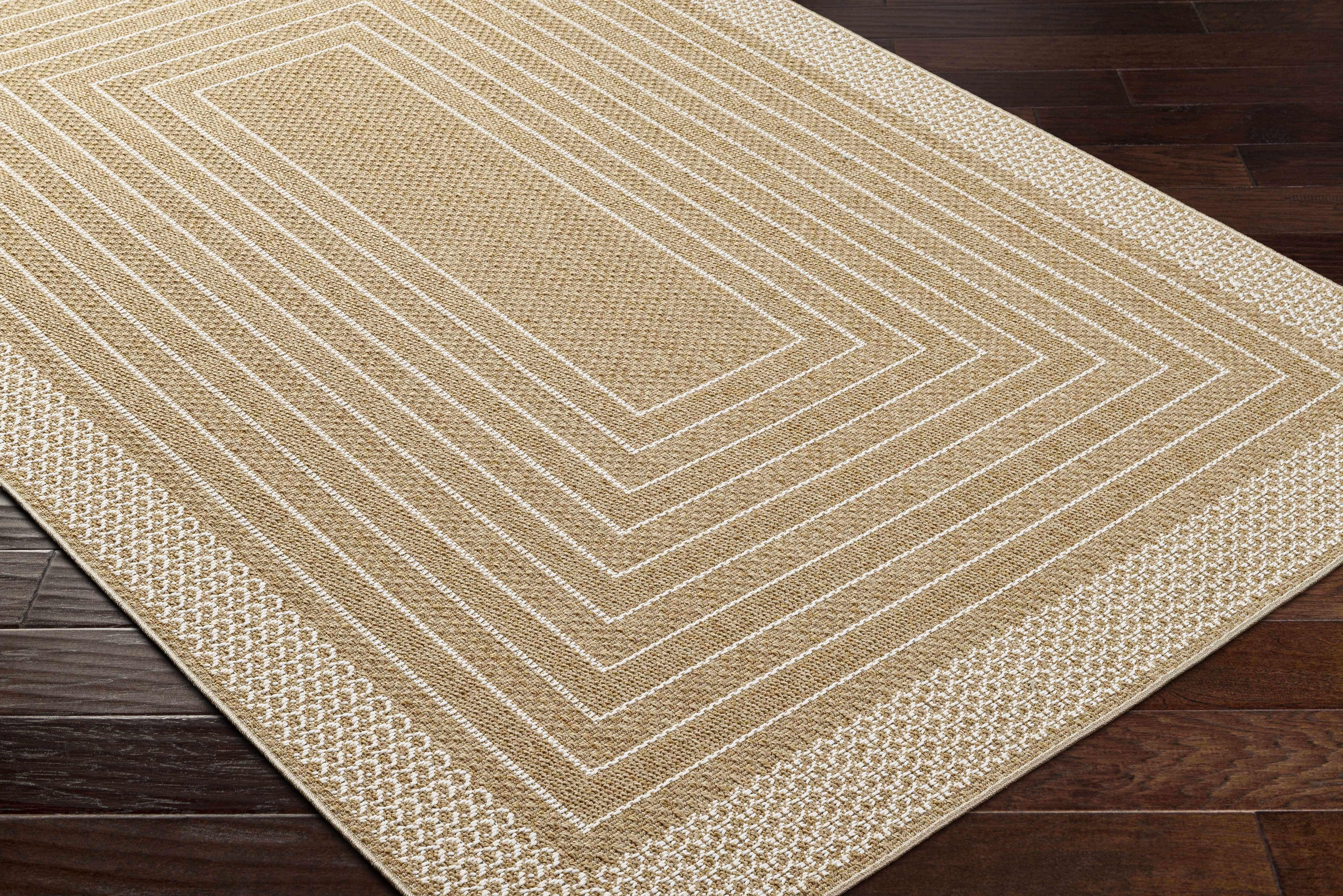 Boardered Tile Rug Hauteloom Mopsa Modern Geometric Bordered Area Rug - Minimalist Striped ...