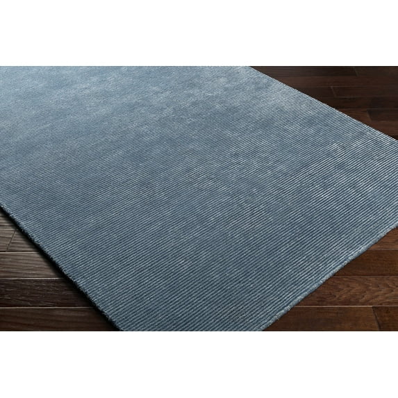 Hauteloom Moravia Wool Living Room, Bedroom Area Rug - Contemporary - Navy, Denim - 5' x 7'6"