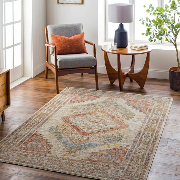 Hauteloom Moya Living Room, Bedroom Area Rug - Brown, Orange - 5' x 7'5"