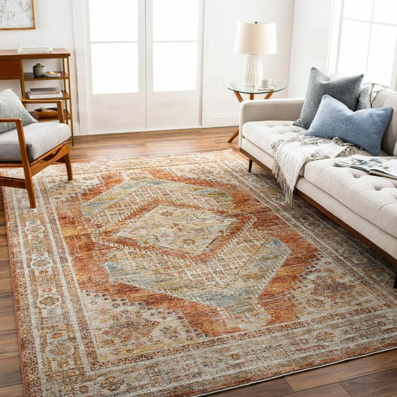 Hauteloom Moya Living Room, Bedroom Area Rug - Brown, Orange - 9' x 12'2"
