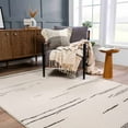 thumbnail image 1 of Hauteloom Munich Modern Farmhouse Living Room Bedroom Dining Room Area Rug - Casual Boho Look Carpet - Bohemian Neutral Minimalist - Bone, Cream, Beige, Black - 2' x 3', 1 of 17