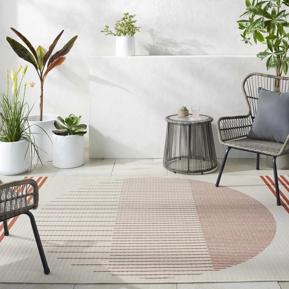 Hauteloom Nabil Hallway, Kitchen Patio Outdoor Area Rug - Farmhouse - 2'5" x 11'10"