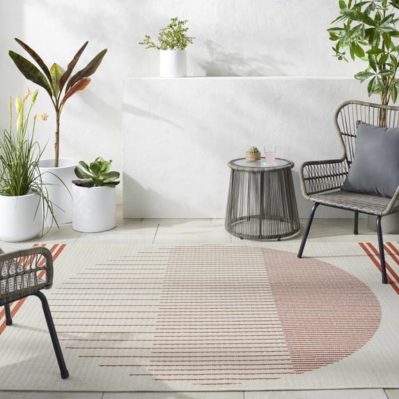 Hauteloom Nabil Hallway, Kitchen Patio Outdoor Area Rug - Farmhouse - 2'5" x 7'10"