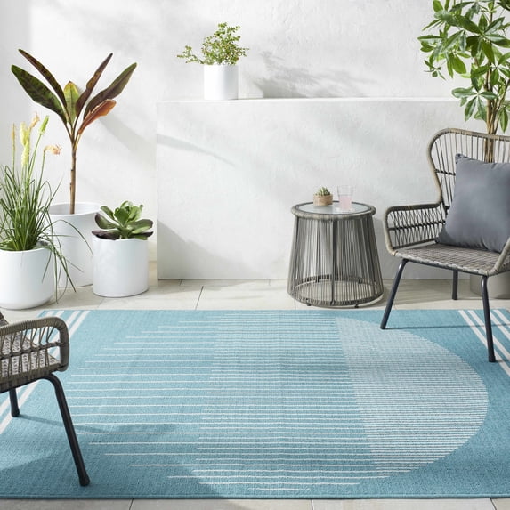 Hauteloom Nabil Living Room, Bedroom Patio Outdoor Area Rug - Farmhouse - 8'10" x 12'10"