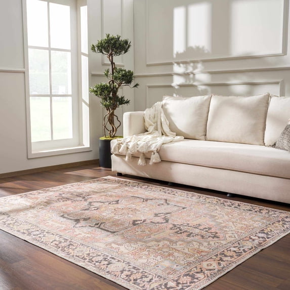 Hauteloom Nadia Living Room, Bedroom Area Rug - Traditional - Natural Gray - 18" Sample