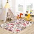 thumbnail image 1 of Hauteloom Natal Kids Room, Nursery Machine Washable Area Rug - Animals - Beige, Terracotta - 5'3" x 7'3", 1 of 8