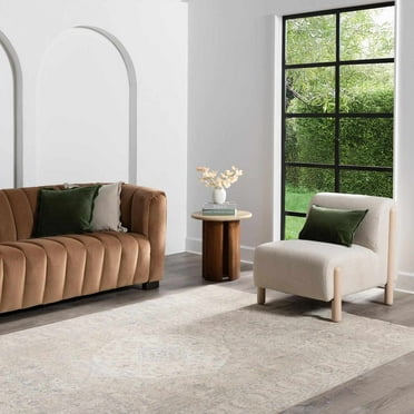 Hauteloom Nazli Wool Living Room, Bedroom Area Rug - Traditional - Ivory, Tan, LightGray - 1'11" x 2'11"