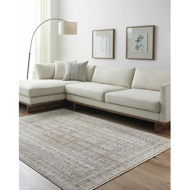 Hauteloom Neena Living Room, Bedroom Area Rug - Contemporary - White, Dark Red, Gray - 18" Sample