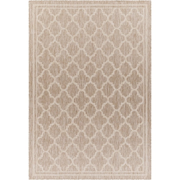Hauteloom Neka Living Room, Bedroom Patio Outdoor Area Rug - Traditional - Brown, Gray - 7'10" x 10'
