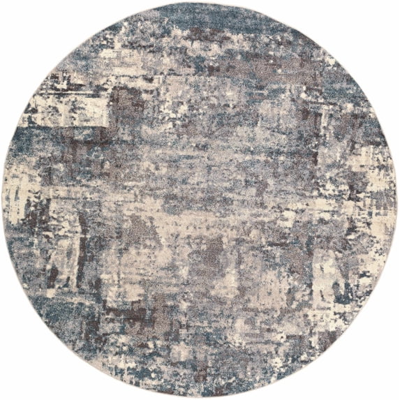 Hauteloom Netherfield Living Room, Bedroom Area Rug - Contemporary - Navy, Cream, Taupe - 7'10" Round