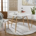 thumbnail image 1 of Hauteloom Ferrelview Living Room, Bedroom Area Rug - Contemporary - High Pile - Tan, Medium Gray, Light Gray - 7'10" Round, 1 of 15