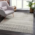 thumbnail image 1 of Hauteloom New Harput Moroccan Trellis Farmhouse Area Rug - Living Room, Bedroom Carpet - Bohemian, Distressed - Geometric, Chevron Pattern - Beige, Dark Gray, Light Grey, Off White - 5'3" x 7'3", 1 of 6