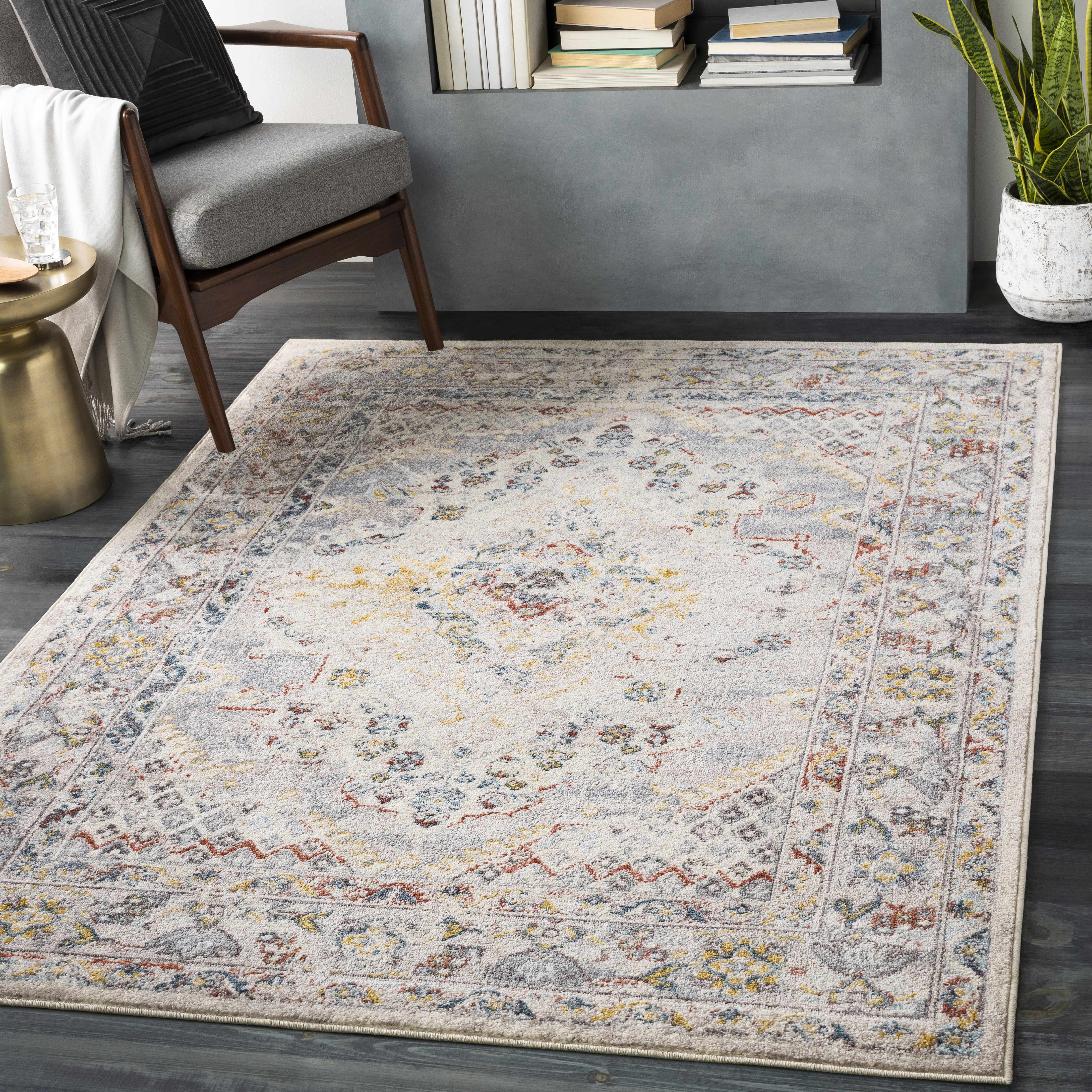 Newkirk Gray and Taupe Traditional 8' x 10' Area Rug
