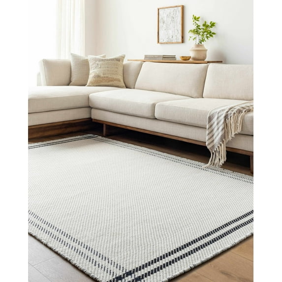 Hauteloom Nimue Wool Hallway, Kitchen Runner Rug - Traditional, Transitional - Light Silver - 2'6" x 8'