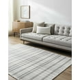 thumbnail image 1 of Hauteloom Nissa Wool Living Room, Bedroom Area Rug - Checkered Geometric Square Plaid - Gray, Black, White - 2' x 3', 1 of 8