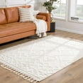 thumbnail image 1 of Hauteloom Noah Gyundyukoru Living Room, Bedroom Soft Shag Neutral Area Rug - High Shaggy Plush Pile - High Low - Boho Farmhouse - Beige, Gray, Cream, White - 6'7" x 9', 1 of 10