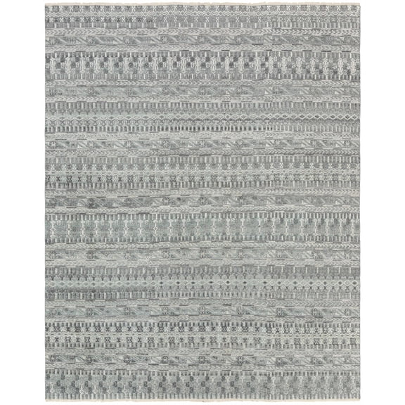 Hauteloom Normanhurst Wool Living Room, Bedroom Area Rug - Traditional - Charcoal, Ivory, Light Gray - 10' x 14'