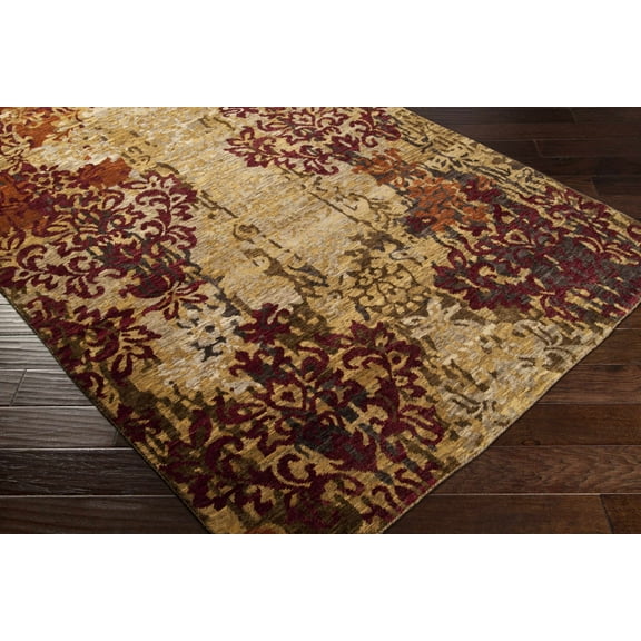 Hauteloom Northrop Wool Living Room, Bedroom Area Rug - Transitional - Black, Brick Red, Burgundy - 2' x 3'