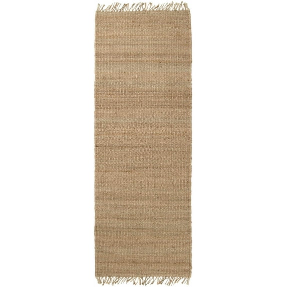 Hauteloom Oaks Solid Handwoven Sea Grass Jute Rug - Natural Fiber Runner Rug - Natural Fringe Tassel - Rattan Wicker Look Long Carpet - Brown - 3' x 12'