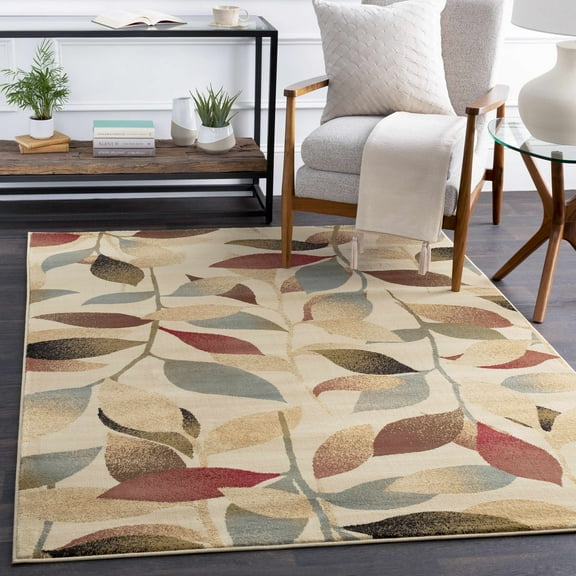 Hauteloom Ober Living Room, Bedroom Area Rug - Contemporary - Light Green, Dark Brown, Olive - 9'10" x 12'10"