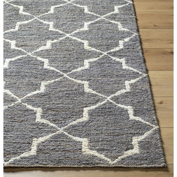 Hauteloom Oltu Jute Living Room, Bedroom Area Rug - Traditional, Transitional - Black, Beige - 2' x 3'