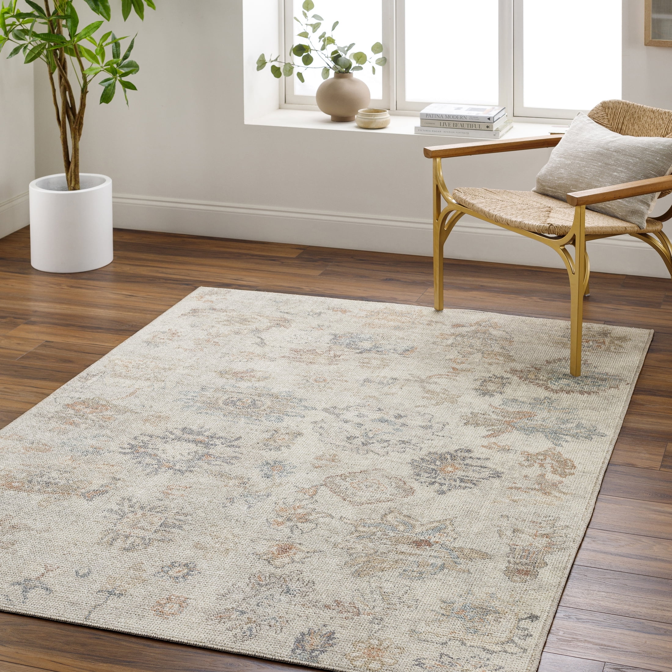 Olympic Light Gray Hand-Knotted Synthetic Area Rug