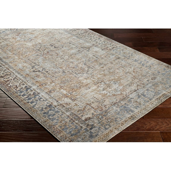 Hauteloom Onley Living Room, Bedroom Area Rug - Traditional - Navy, Olive, Denim - 2' x 3'3"