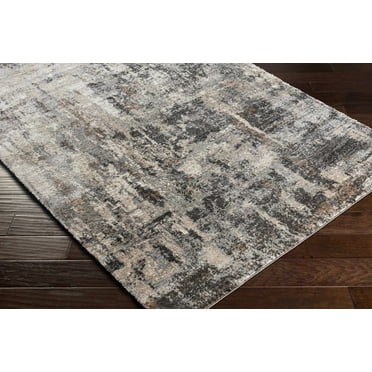 Hauteloom Opunake Living Room, Bedroom Area Rug - High Pile - Black, Gray, Brown - 5'3" x 7'