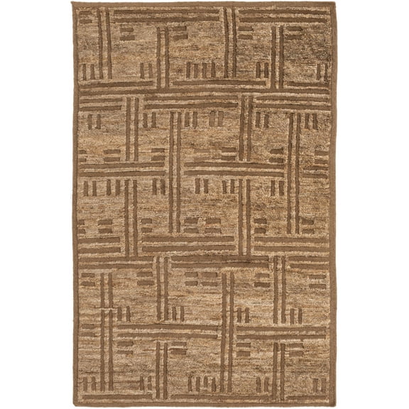 Hauteloom Oriskany Wool Living Room, Bedroom Area Rug - Natural Fibers - Dark Brown, Medium Brown - 8' x 11'