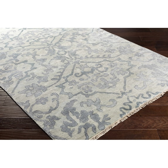 Hauteloom Osteen Wool Living Room, Bedroom Area Rug - Traditional - Blue, Light Sage - 12' x 15'