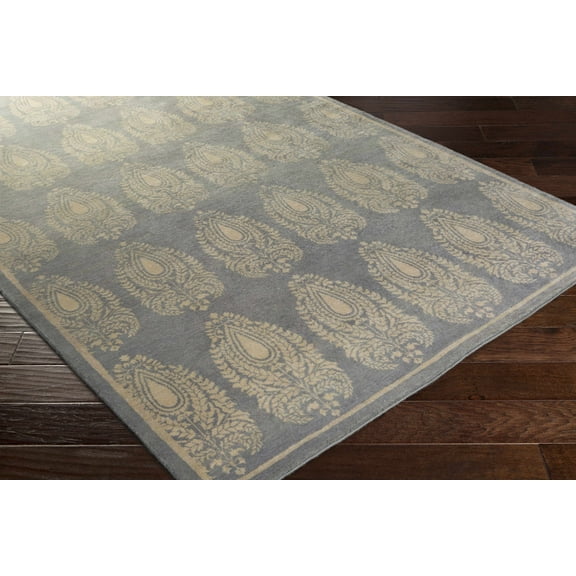 Hauteloom Otho Wool Living Room, Bedroom Area Rug - Transitional - Gray, Taupe - 2' x 3'