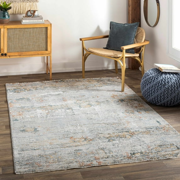 Hauteloom Ottawa Living Room, Bedroom Area Rug - Modern - Beige, Blue, Red - 7'10" x 10'3"
