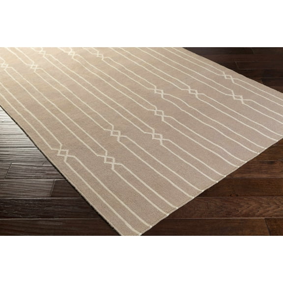 Hauteloom Oundle Wool Living Room, Bedroom Area Rug - Contemporary - Gray, Peach - 2' x 3'