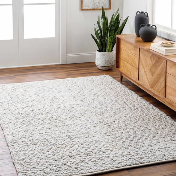 Hauteloom Oved Recycled Material Hallway, Kitchen Runner Rug - Contemporary - Light Gray, Nutmeg, Cloud Gray - 2'6" x 8'