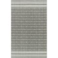 thumbnail image 1 of Hauteloom Palma Modern Geometric Bordered Area Rug - Minimalist Striped Dotted Carpet for Living Room, Patio, Terrace - Outdoor Safe - Gray - Farmhouse - 1'11" x 2'11", 1 of 6