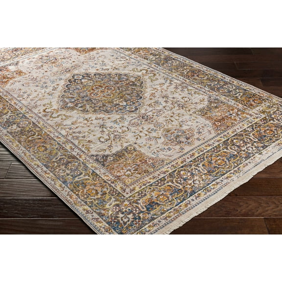 Hauteloom Panglao Living Room, Bedroom Area Rug - Traditional - Navy, Rust, Mustard - 8'10" x 13'