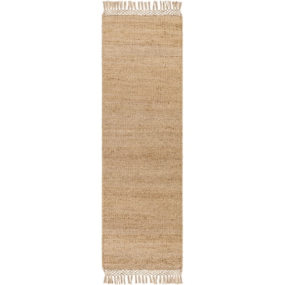 Hauteloom Charleston Jute Hallway, Kitchen Runner Rug - Contemporary Boho Farmhouse Coastal Modern - Tan, Medium Brown, Beige, Brown, Neutral - 2'6" x 8'