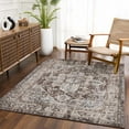 thumbnail image 1 of Hauteloom Peeta Boho Faded Vintage Look Oriental Medallion Area Rug - Farmhouse Traditional Floral Carpet for Living Room, Bedroom, Dining Room - Brown, Beige, Blue - 7'10'' x 10'3'', 1 of 9