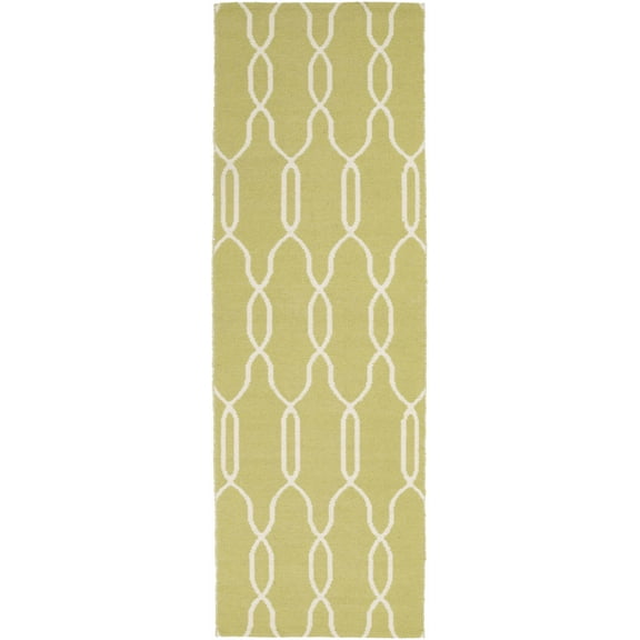 Hauteloom Penasco Wool Hallway, Kitchen Runner Rug - Transitional - Cream, Green - 2'6" x 8'