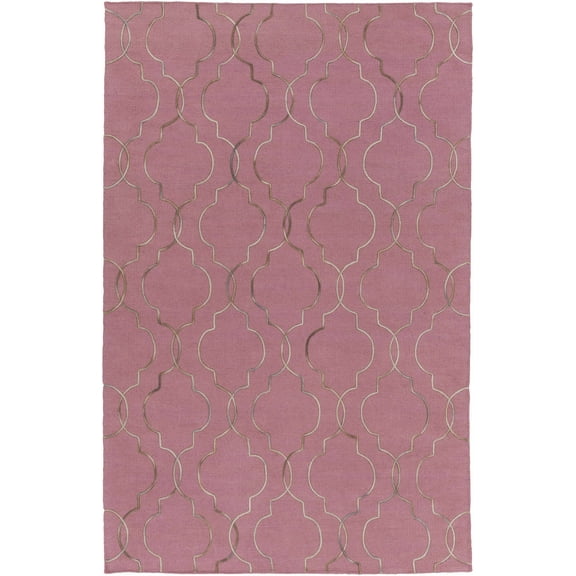 Hauteloom Pickrell Wool Living Room, Bedroom Area Rug - Transitional - Dark Pink, Beige, Dark Red - 2' x 3'