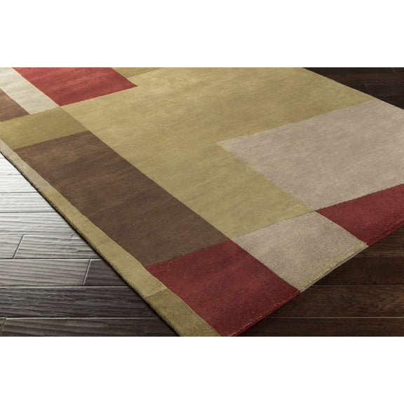 Hauteloom Piedra Wool Living Room, Bedroom Area Rug - Farmhouse - Medium Brown, Dark Brown, Light Peach - 8' x 11'