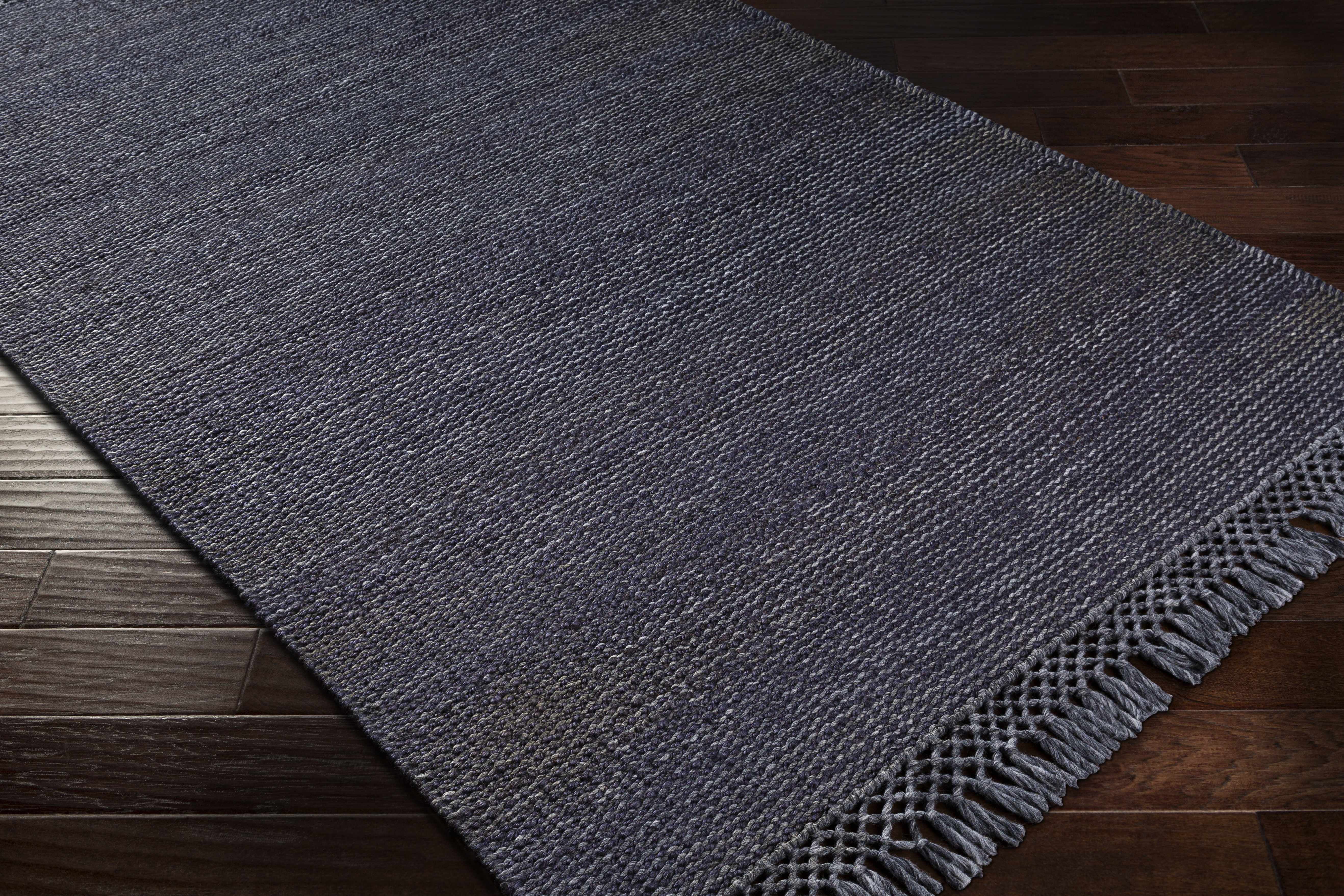 Hauteloom Pima Jute Hallway, Kitchen Runner Rug - Contemporary - Teal, Slate Blue - 2'6" x 8'