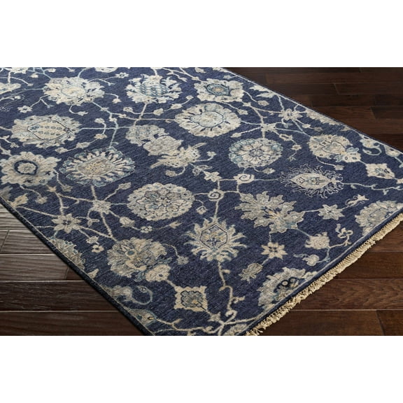 Hauteloom Pinetop Living Room, Bedroom Area Rug - Traditional - Navy, Charcoal, LightSlate - 2' x 3'