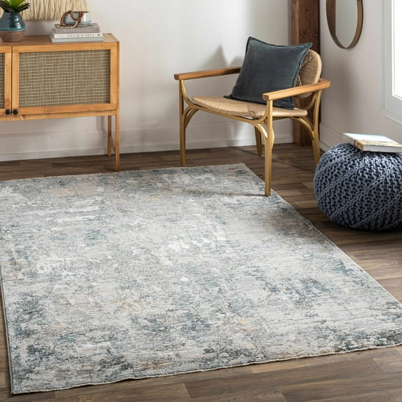 Hauteloom Pinjarra Living Room, Bedroom Area Rug - Modern - Gray, Beige, Blue - 7'10" x 10'3"