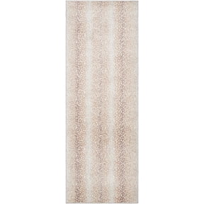 Hauteloom Pointblank Modern Animal Print Runner Rug for Hallway, Kitchen - Bohemain Leopard Print Carpet - Contemporary Antelope Print Rug - Gray, Brown, Beige - 2'7" x 7'3" (2x8)